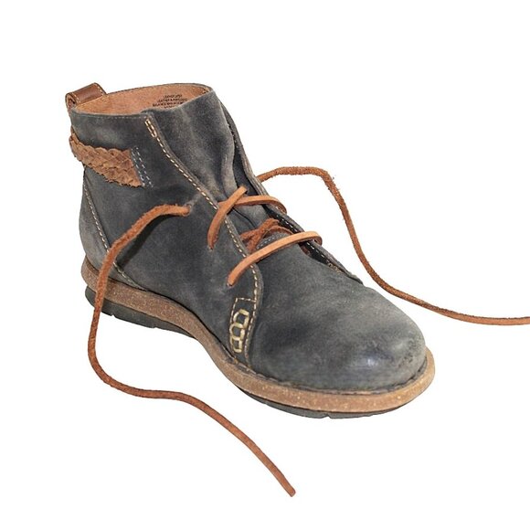 Born Temple Distressed Burnished Dark Gray Lace Up Ankle Boot Size 9 - Picture 7 of 11